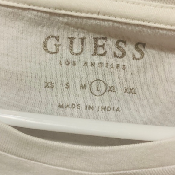 Men GUESS jeans white tee Sz L - Picture 2 of 3
